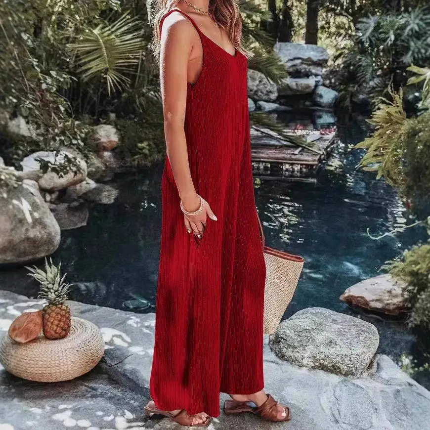 2025 Sexy Pure Color Backless One-Piece Suit Strap High Waist Long Pants Cross-Border Women's Jumpsuit Polyester Fabric
2025 Sexy Pure Color Backless One-Piece Suit Strap High Waist Long Pants Cross-Border Women's Jumpsuit Polyester Fabric