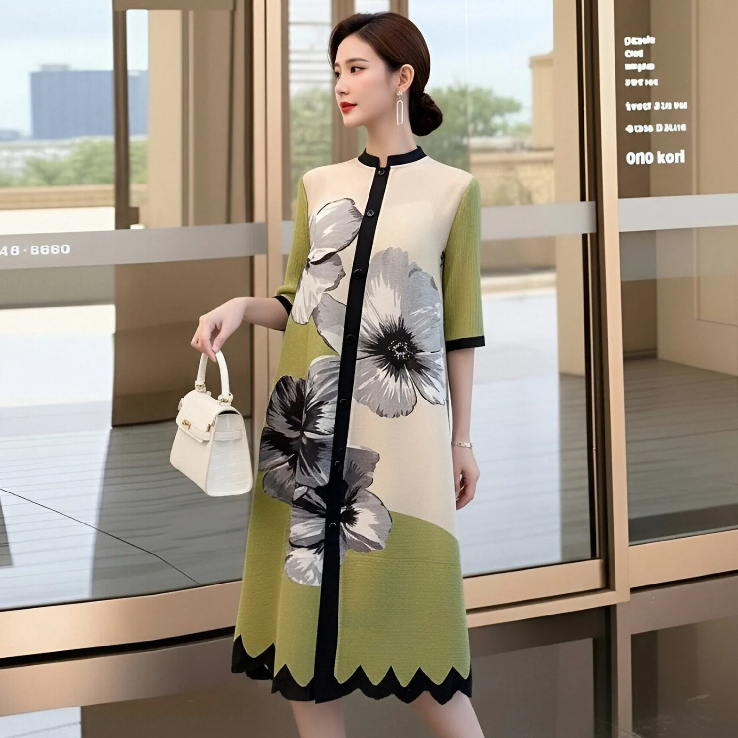Miyake Green Printed Women's Clothing Dress Fashionable Retro Temperament Elegant A-line Skirt 2026 Spring New 2DB7064
Miyake Green Printed Women's Clothing Dress Fashionable Retro Temperament Elegant A-line Skirt 2026 Spring New 2DB7064
