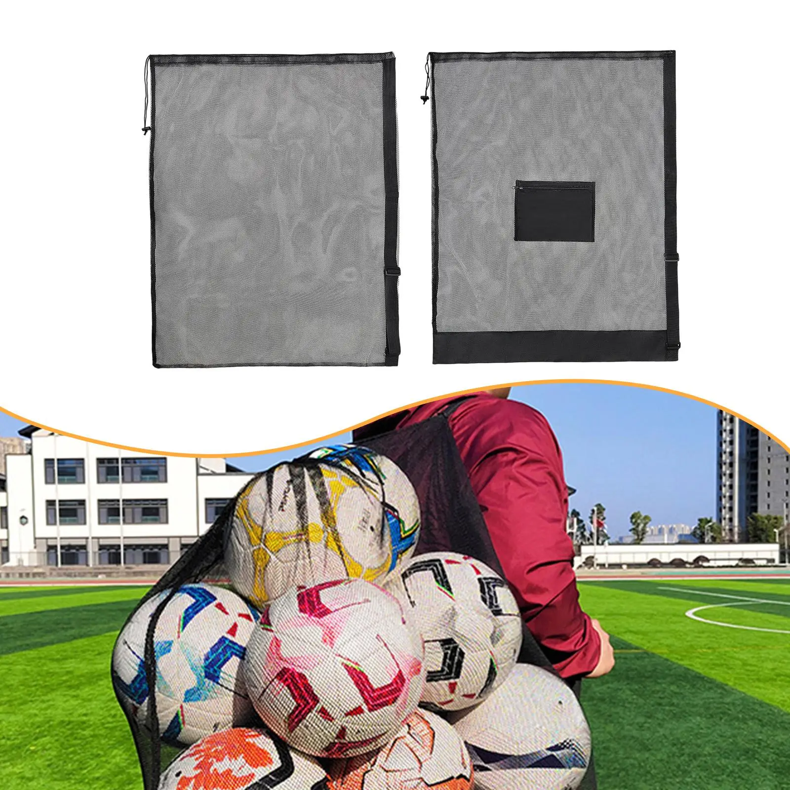 Sports Ball Storage Bag Oxford Cloth Mesh Adjustable Shoulder Strap Drawstring Basketball Bag for Outdoor Activities
Sports Ball Storage Bag Oxford Cloth Mesh Adjustable Shoulder Strap Drawstring Basketball Bag for Outdoor Activities