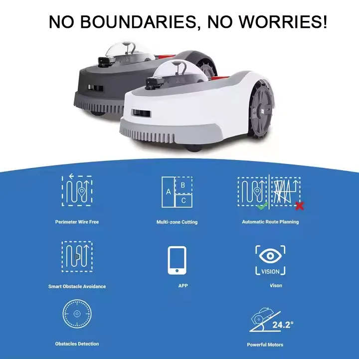 2025 New Robot Lawn Mower GPS Navigation Self-Propelled Automatic Recharge Smart Robotic Lawn Mower for Garden Grass Cutter
2025 New Robot Lawn Mower GPS Navigation Self-Propelled Automatic Recharge Smart Robotic Lawn Mower for Garden Grass Cutter