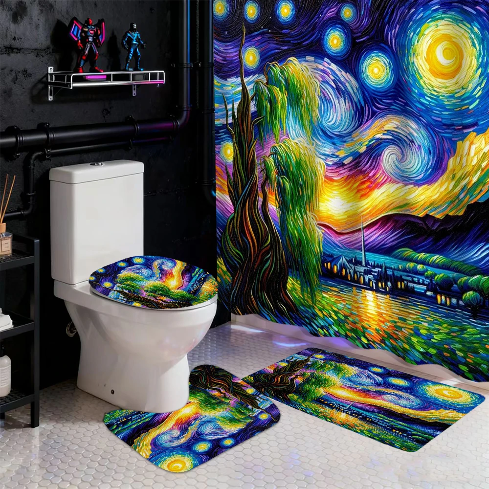 Sky Painting art style Pattern Shower Curtain Bath Sets Waterproof Non-Slip Bathroom Rug Toilet U With 12 Hooks Home Deco
Sky Painting art style Pattern Shower Curtain Bath Sets Waterproof Non-Slip Bathroom Rug Toilet U With 12 Hooks Home Deco