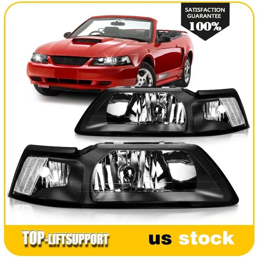 2Pcs Pair Headlights For 1999-2004 Mustang Black Housing Clear Corner Lamps
2Pcs Pair Headlights For 1999-2004 Mustang Black Housing Clear Corner Lamps