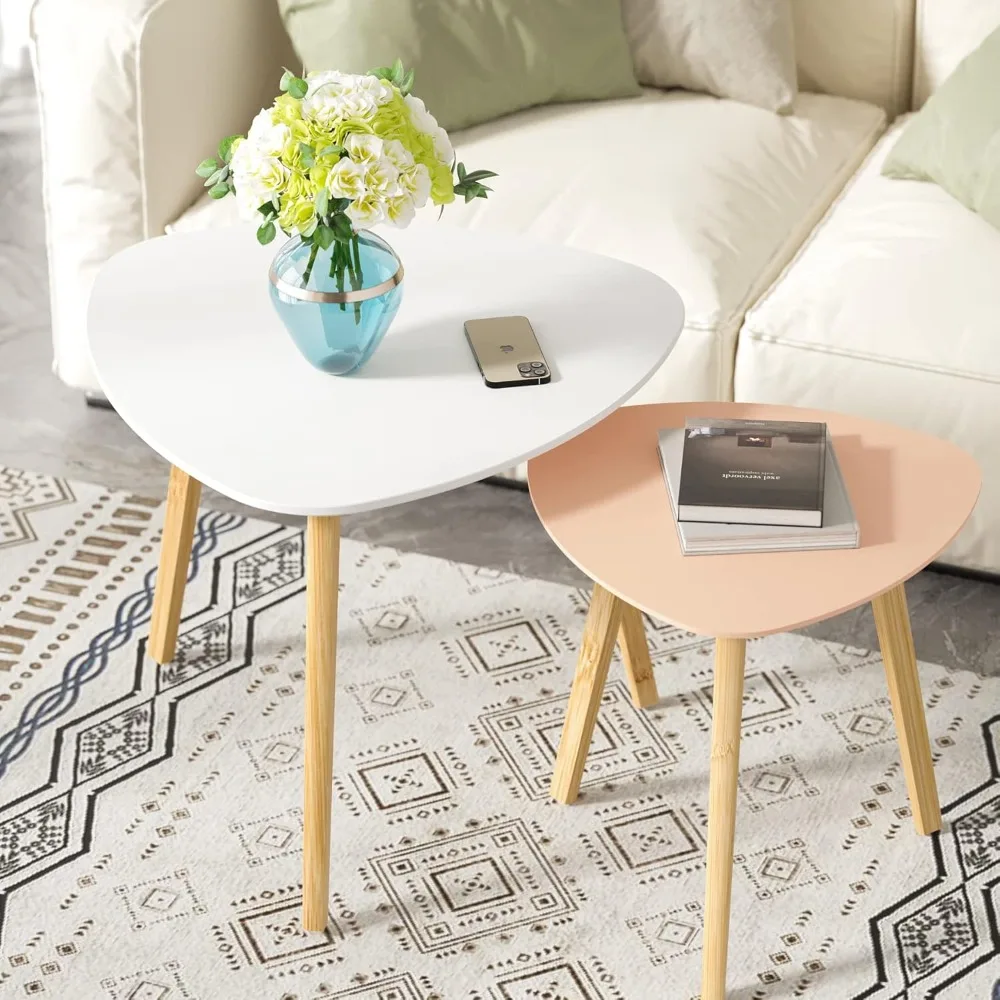 Bamboo nested triangle coffee table, 2 piece coffee table set modern minimalist living room side table
Bamboo nested triangle coffee table, 2 piece coffee table set modern minimalist living room side table