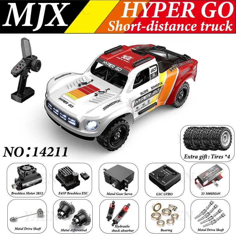 MJX HYPER GO 1:14 14211 Racing Car Short Truck 2852 Brushless Motor Large Foot 47 KM/H Remote Control Car Toy
MJX HYPER GO 1:14 14211 Racing Car Short Truck 2852 Brushless Motor Large Foot 47 KM/H Remote Control Car Toy