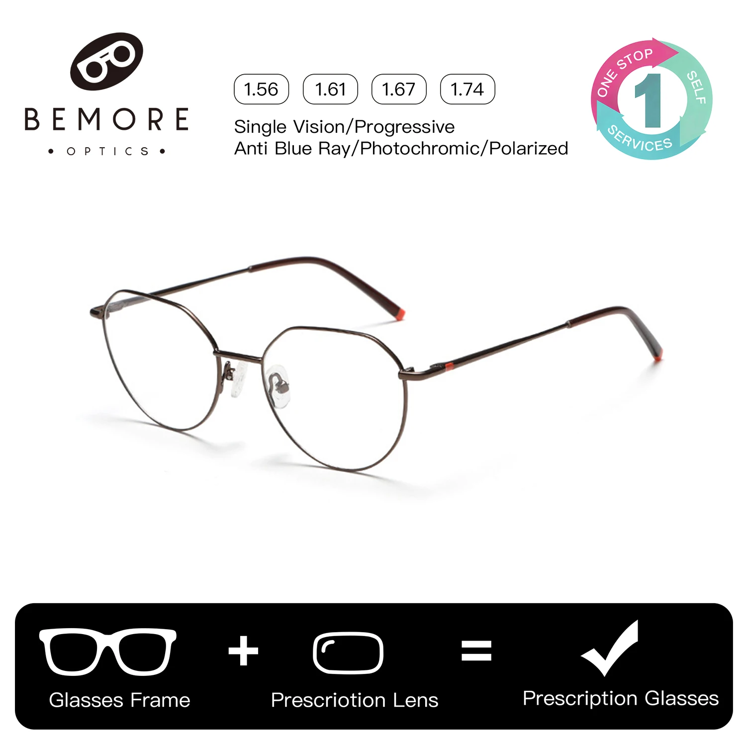 BEMORE Round Medical Prescription Lenses For Men Alloy Photochromic Anti Blue Light Correction Eyeglasses
BEMORE Round Medical Prescription Lenses For Men Alloy Photochromic Anti Blue Light Correction Eyeglasses