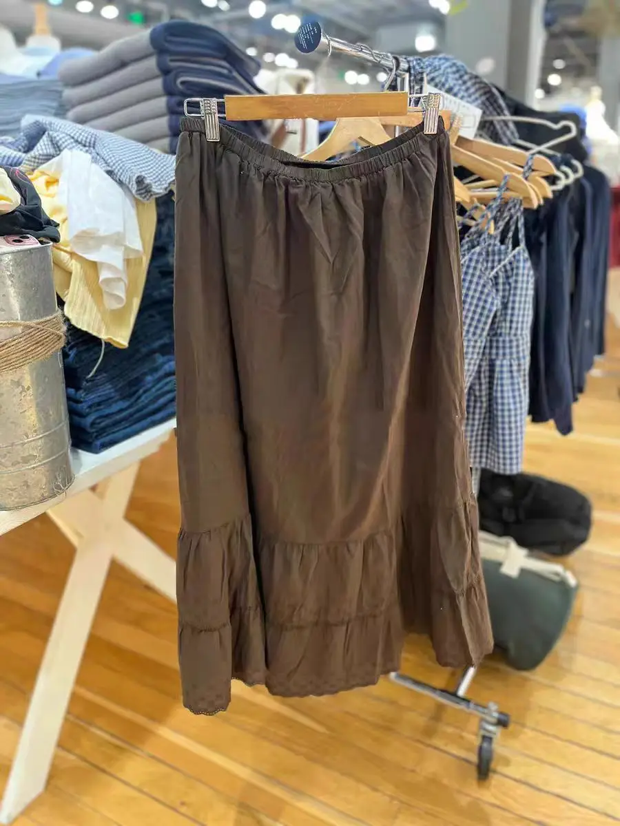 Юбка А-силуэта с высокой талией, вышивкой, однотонная, с кружевной отделкой, милая, элегантная, для повседневной носки, хлопковая, от Brandy Meet
Юбка А-силуэта с высокой талией, вышивкой, однотонная, с кружевной отделкой, милая, элегантная, для повседневной носки, хлопковая, от Brandy Meet