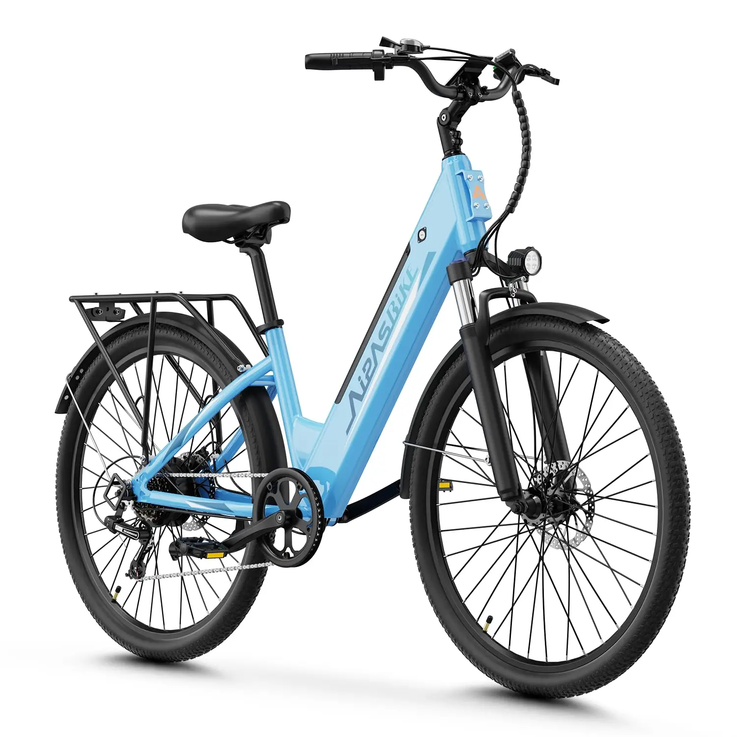 1100W 48V 12.8Ah 26" Step-Through Electric Bike 28MPH 7-Speed Suspension 180mm Disc Brakes Commuter E-Bike, Customized
1100W 48V 12.8Ah 26" Step-Through Electric Bike 28MPH 7-Speed Suspension 180mm Disc Brakes Commuter E-Bike, Customized