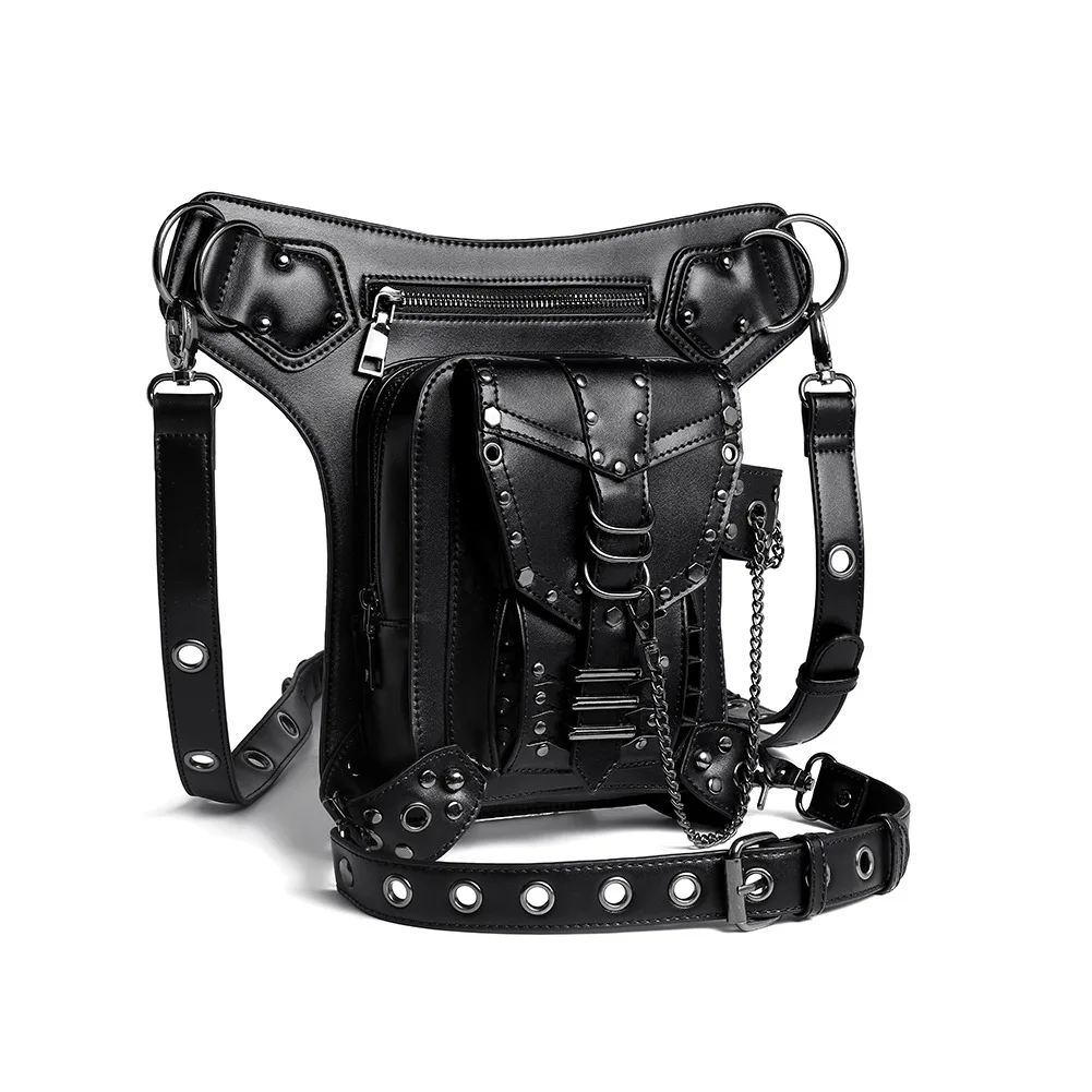 Chain bag steampunk rivet motorcycle bag women's shoulder messenger bag women's bag travel waist bag Fanny Pack Purse Leg Bag
Chain bag steampunk rivet motorcycle bag women's shoulder messenger bag women's bag travel waist bag Fanny Pack Purse Leg Bag