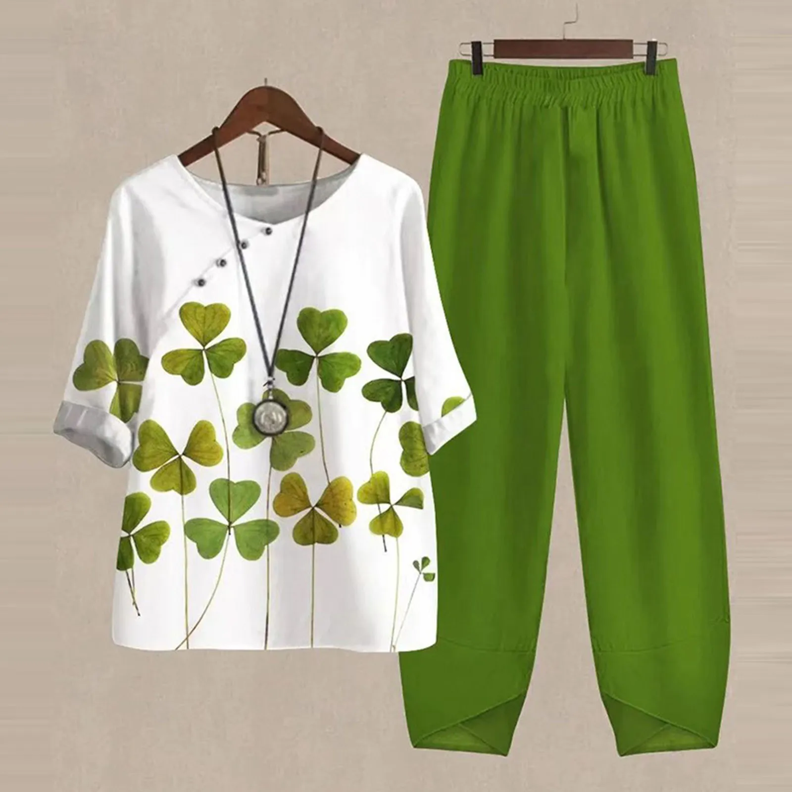 Autumn 2 Piece Set Women Loose Short Sleeve Shirt Top High Waist Pants Flower Print Outfits Ladies Elegant Vintage Suit Fall New
Autumn 2 Piece Set Women Loose Short Sleeve Shirt Top High Waist Pants Flower Print Outfits Ladies Elegant Vintage Suit Fall New