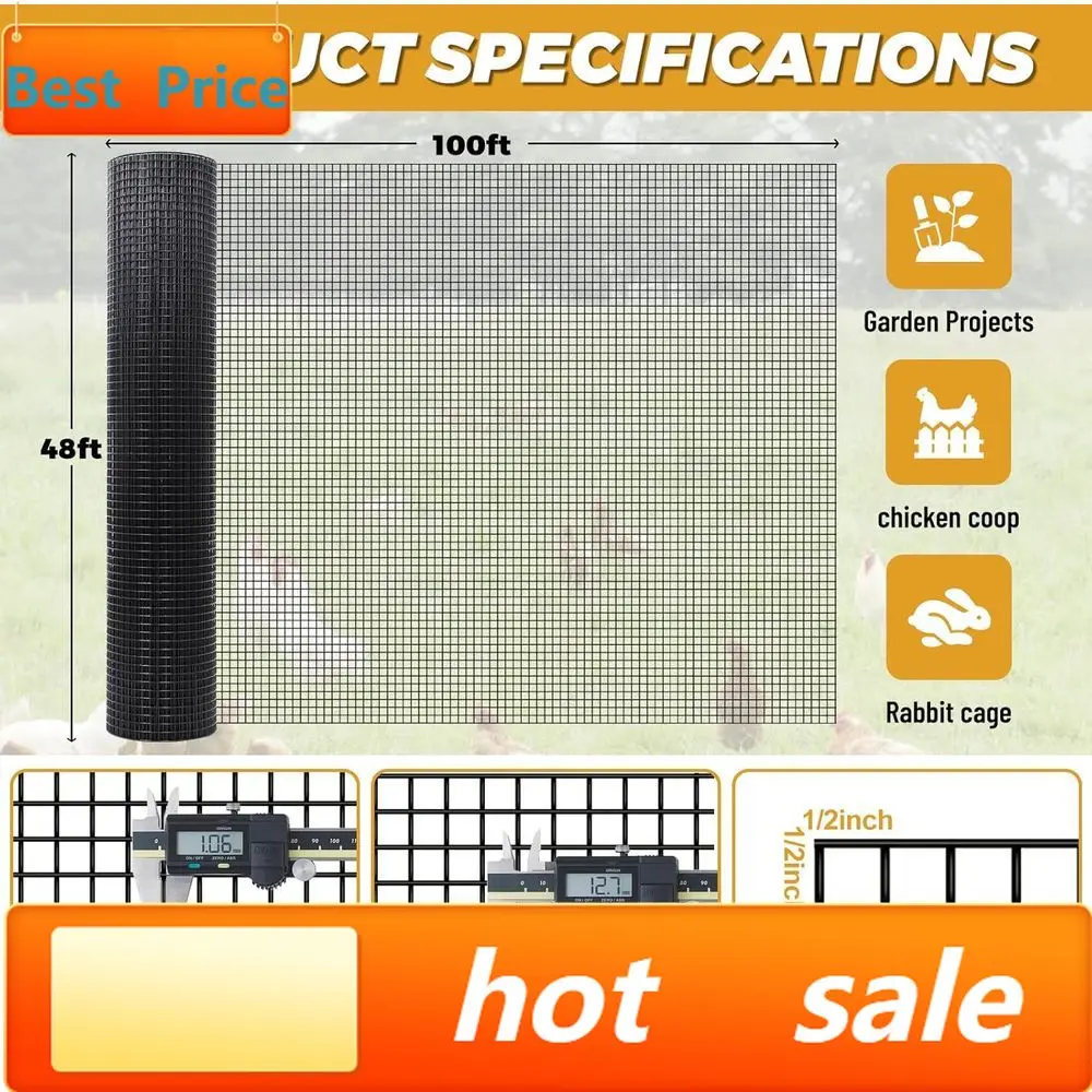 PromotionPromotionHalf-Inch 48x100-Foot 19-Gauge Galvanized Welded Wire Mesh for Chicken Coop, Garden, and Rabbit Enclosure
PromotionPromotionHalf-Inch 48x100-Foot 19-Gauge Galvanized Welded Wire Mesh for Chicken Coop, Garden, and Rabbit Enclosure