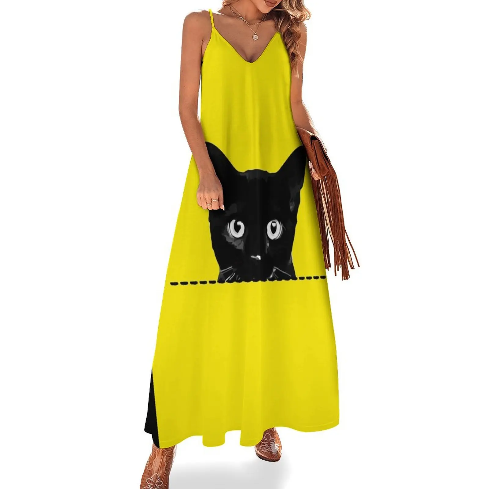 Black Cat Peeking From Pocket Sleeveless Dress Summer dresses for women Women's summer dresses Evening dresses Dress
Black Cat Peeking From Pocket Sleeveless Dress Summer dresses for women Women's summer dresses Evening dresses Dress
