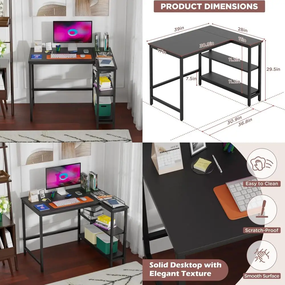 Игровой и учебный стол L-образной формы 39 дюймов с двусторонними полками, металлический каркас, черный
Игровой и учебный стол L-образной формы 39 дюймов с двусторонними полками, металлический каркас, черный