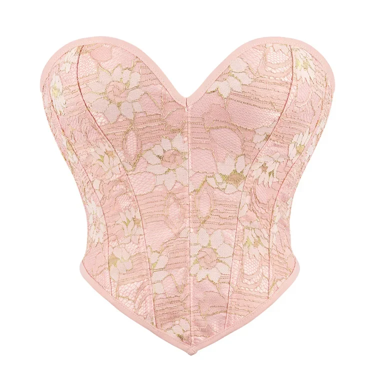 Strapless Off Shoulder Jacquard Corset Women Light Pink Crop Tops Waist Slimming Body Shapewear Sexy Lingerie Overbust Corselet
Strapless Off Shoulder Jacquard Corset Women Light Pink Crop Tops Waist Slimming Body Shapewear Sexy Lingerie Overbust Corselet