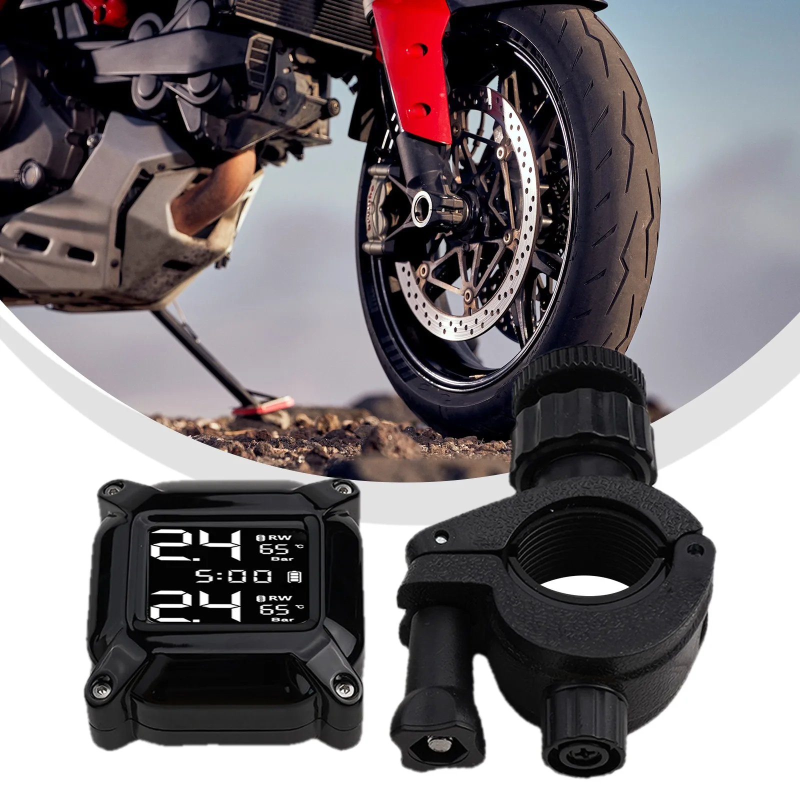Wireless Motorcycle TPMS Tire Pressure Monitoring System 7 Alarm Modes With External Sensors For Motor Bike Bicycle E-Bike
Wireless Motorcycle TPMS Tire Pressure Monitoring System 7 Alarm Modes With External Sensors For Motor Bike Bicycle E-Bike
