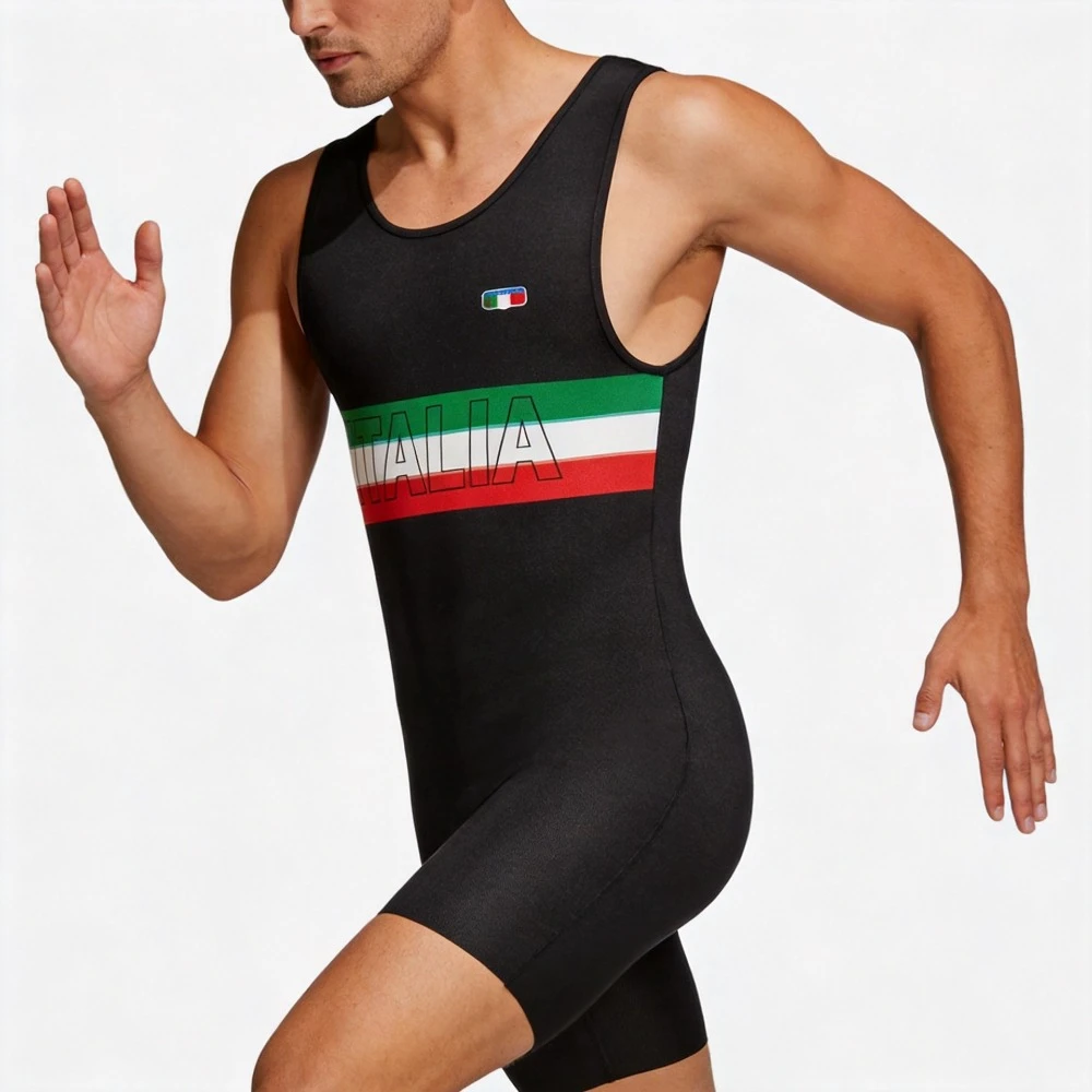 ITALIA Wrestling Singlet Suit Men's Sleeveless One Piece Bodysuit Tummy Control Wear Boxing Iron Triathlon PowerLifting Outfit
ITALIA Wrestling Singlet Suit Men's Sleeveless One Piece Bodysuit Tummy Control Wear Boxing Iron Triathlon PowerLifting Outfit