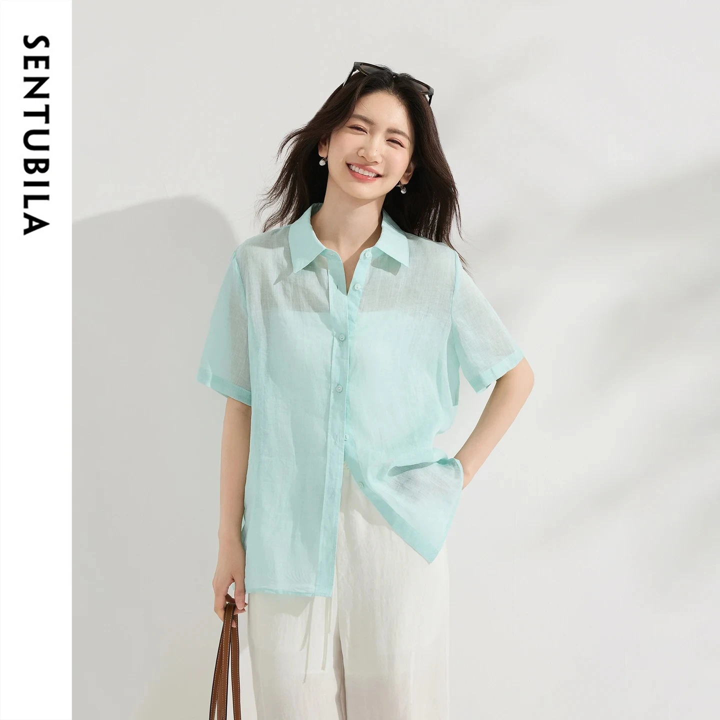 SENTUBILA Versatile Lapel Collar Lightweight Women‘s Shirt Summer Simple Office Shell Button Loose Short Sleeve Blouse 162CA6636
SENTUBILA Versatile Lapel Collar Lightweight Women‘s Shirt Summer Simple Office Shell Button Loose Short Sleeve Blouse 162CA6636