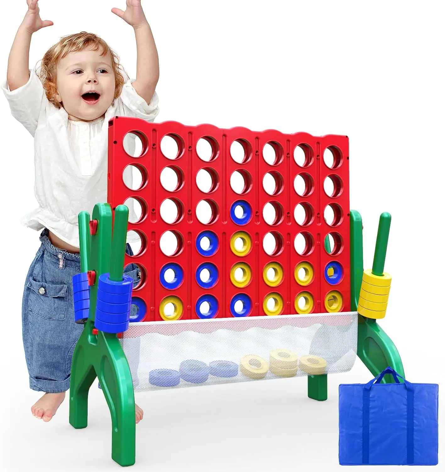 1.9 FT Giant 4-in-A-Row Connect Game Jumbo Yard Games Indoor Outdoor for Kids Family Tabletop Board Game Birthday Gift Boys Girls
1.9 FT Giant 4-in-A-Row Connect Game Jumbo Yard Games Indoor Outdoor for Kids Family Tabletop Board Game Birthday Gift Boys Girls