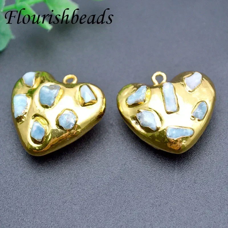 5pc Gold Color Heart Shape Natural Blue Stone Necklace Pendant for Fashion Jewelry Making
5pc Gold Color Heart Shape Natural Blue Stone Necklace Pendant for Fashion Jewelry Making