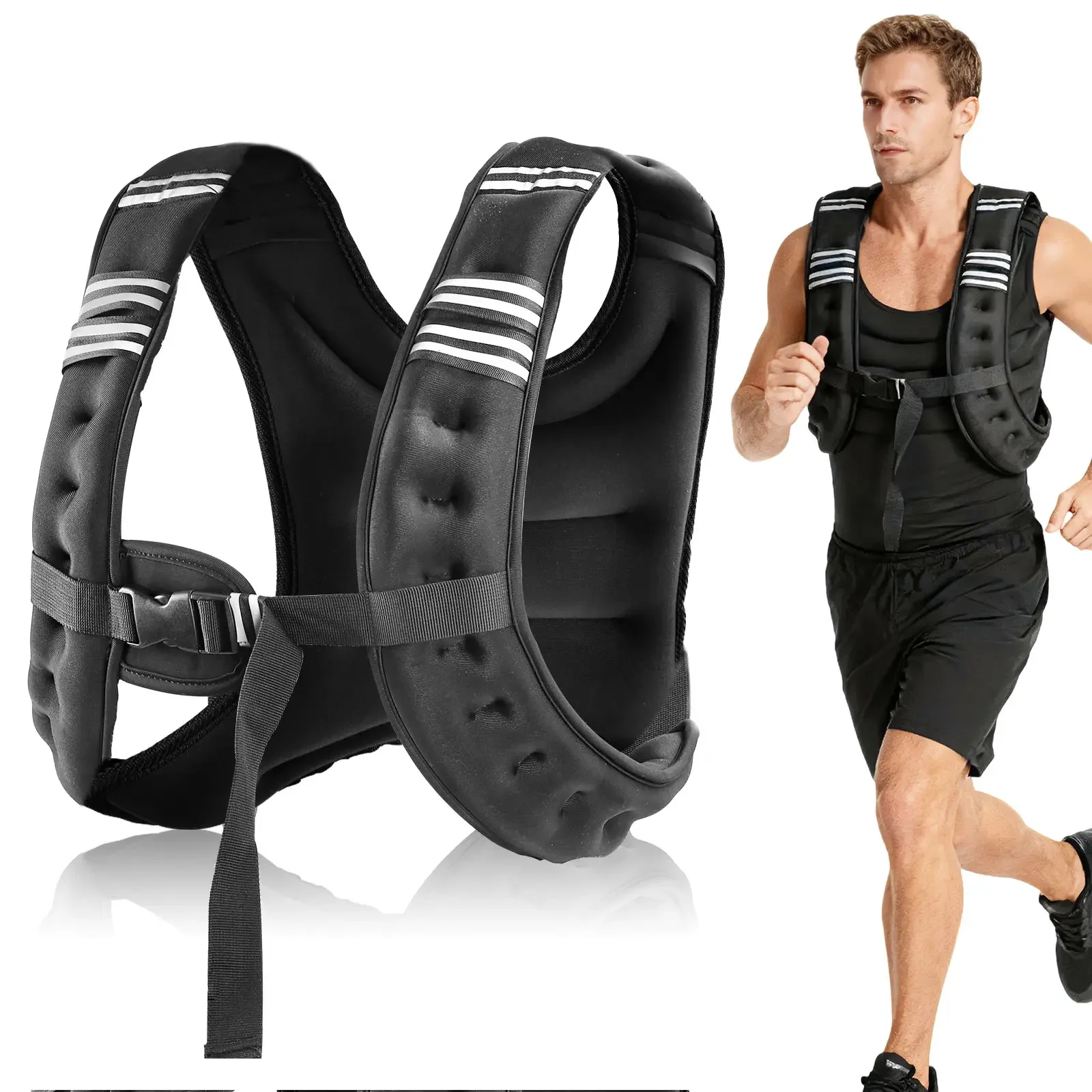 12lb Adjustable Weighted Vest with Reflective Stripes, Workout Vest for Running, Strength Training and Walking
12lb Adjustable Weighted Vest with Reflective Stripes, Workout Vest for Running, Strength Training and Walking