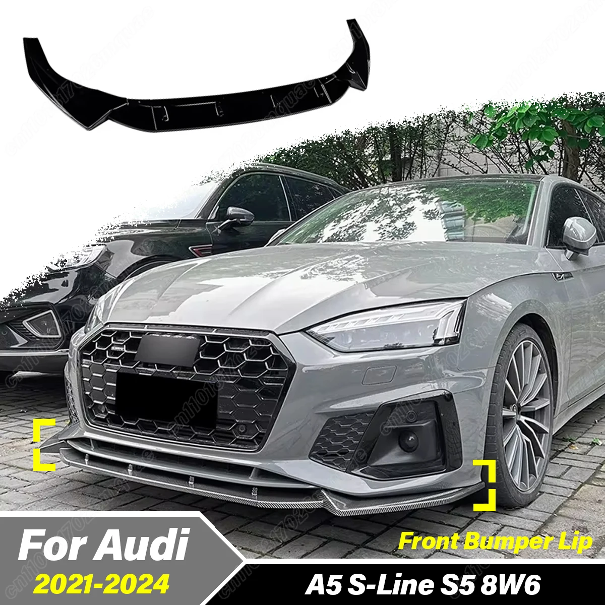 For Audi A5 S-Line S5 8W6 2021 2022 2023 2024 Front Bumper Lip Splitter Spoiler Exter Accessory Car Tuning Modification BodyKits
For Audi A5 S-Line S5 8W6 2021 2022 2023 2024 Front Bumper Lip Splitter Spoiler Exter Accessory Car Tuning Modification BodyKits