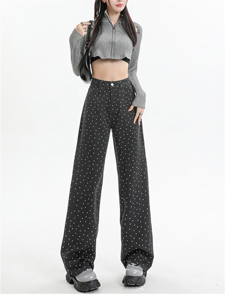 Women's Splicing Wave Point Broken Flowers Wide Legs Pants Cool Girl High Waist Streetwear Female Casual Straight Trousers
Women's Splicing Wave Point Broken Flowers Wide Legs Pants Cool Girl High Waist Streetwear Female Casual Straight Trousers
