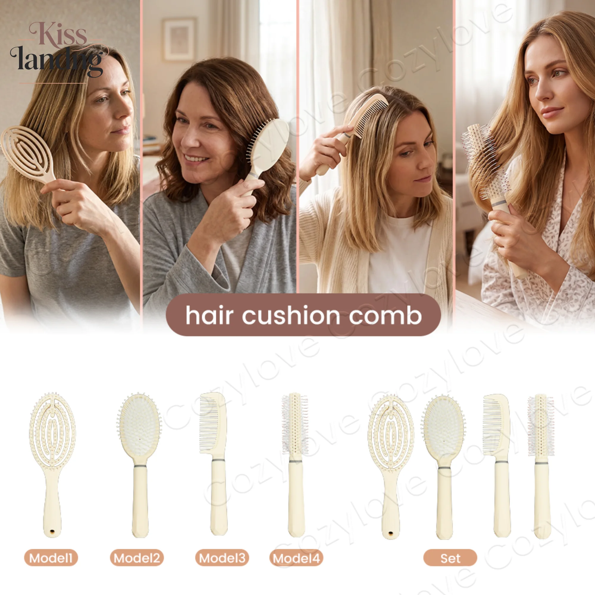 4Pcs Hair Cushion Comb Set | Detangler Hollow Air Cushion Brush & Wide Tooth Comb for All Hair Types
4Pcs Hair Cushion Comb Set | Detangler Hollow Air Cushion Brush & Wide Tooth Comb for All Hair Types