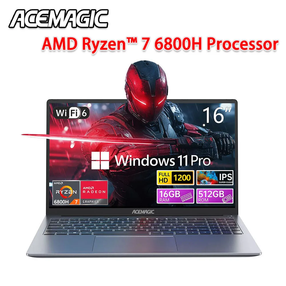 ACEMAGIC RX16 AMD Ryzen 7 6800H 16,1 "Ультратонкий ноутбук 4400 мАч 16 ГБ LPDDR5 Ram 512 ГБ Rom Windows 11Pro BT5.2 Wi-Fi 6 Ноутбук
ACEMAGIC RX16 AMD Ryzen 7 6800H 16,1 "Ультратонкий ноутбук 4400 мАч 16 ГБ LPDDR5 Ram 512 ГБ Rom Windows 11Pro BT5.2 Wi-Fi 6 Ноутбук