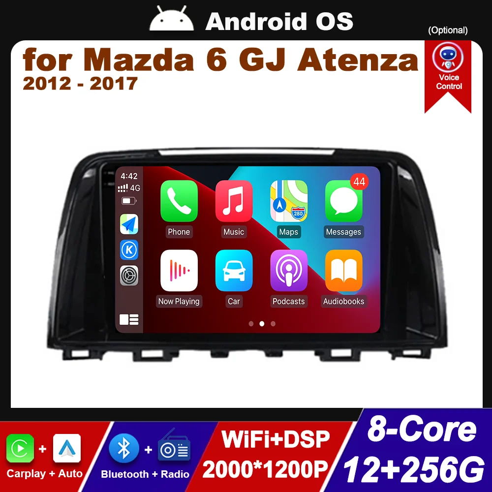 WiFi+4G GPS Navi Carplay Car Video Multimedia Player QLED Screen Android Intelligent System BT for Mazda 6 GJ Atenza 2012 - 2017
WiFi+4G GPS Navi Carplay Car Video Multimedia Player QLED Screen Android Intelligent System BT for Mazda 6 GJ Atenza 2012 - 2017