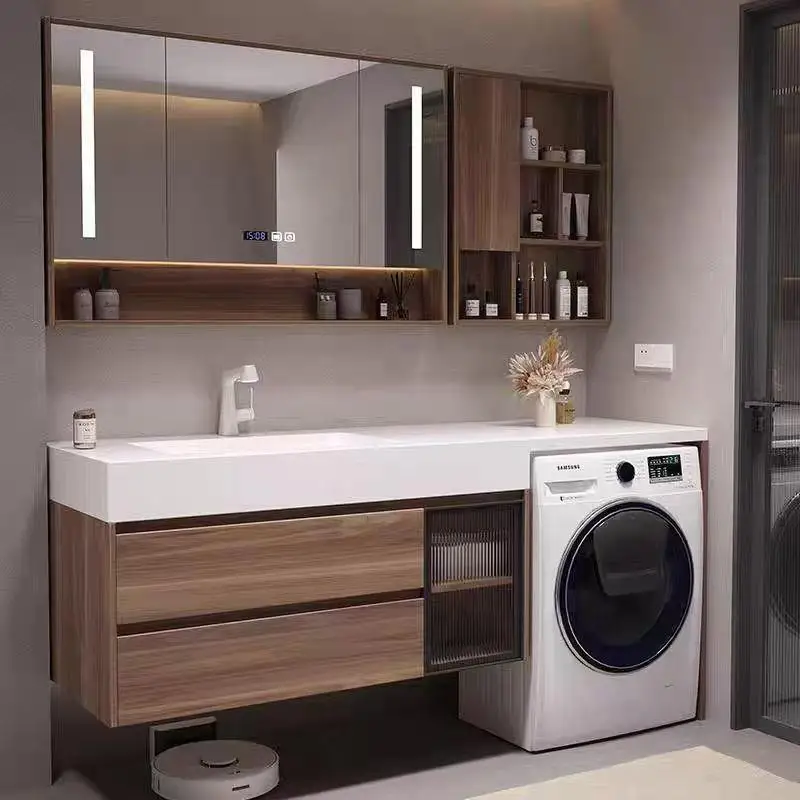 Bathroom washbasin rock slab hot bending integrated washing machine cabinet combination
Bathroom washbasin rock slab hot bending integrated washing machine cabinet combination
