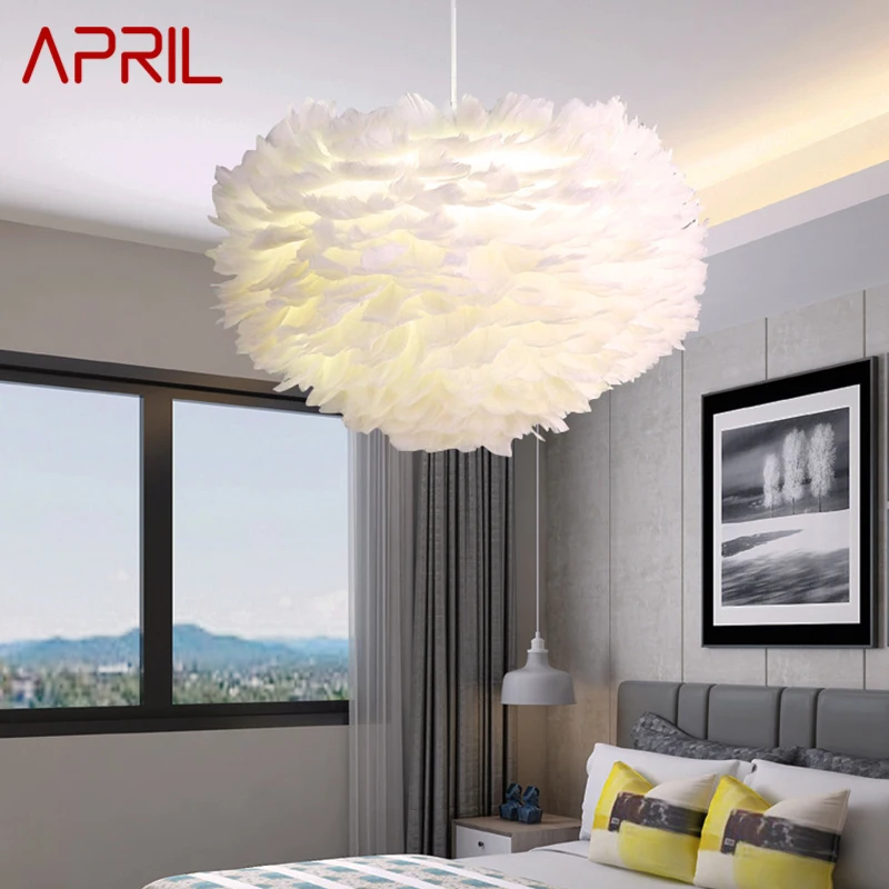 APRIL Nordic Pendant Lamp Creative Modern White LED Vintage Feather Fashion Light Fixtures for Home Dining Room Bedroom Decor
APRIL Nordic Pendant Lamp Creative Modern White LED Vintage Feather Fashion Light Fixtures for Home Dining Room Bedroom Decor