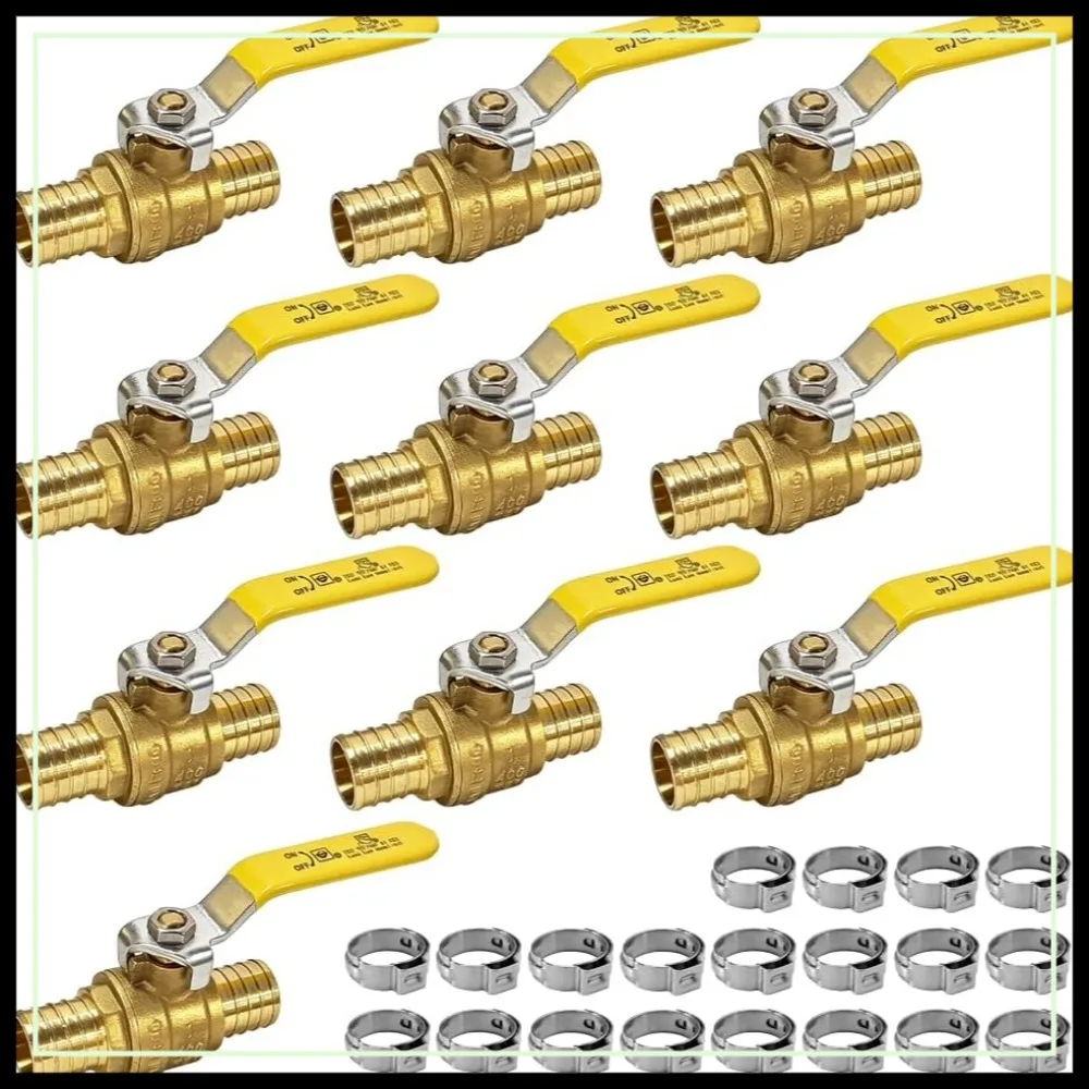 AB 1 Inch X 1 Inch PEX Ball Valve, Full Port Water Stop Shut Off Valve (10 Pack)
AB 1 Inch X 1 Inch PEX Ball Valve, Full Port Water Stop Shut Off Valve (10 Pack)