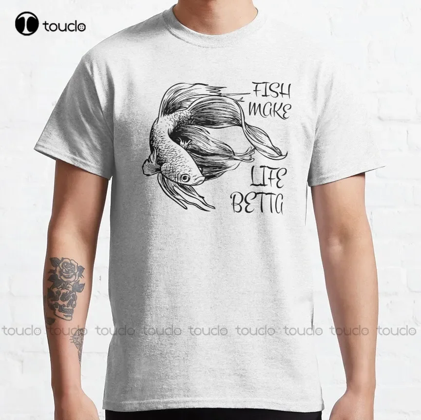 Fish Make Life Betta Classic T-Shirt Men Tshirts Custom Aldult Teen Unisex Digital Printing Tee Shirt Xs-5Xl Fashion Funny New
Fish Make Life Betta Classic T-Shirt Men Tshirts Custom Aldult Teen Unisex Digital Printing Tee Shirt Xs-5Xl Fashion Funny New