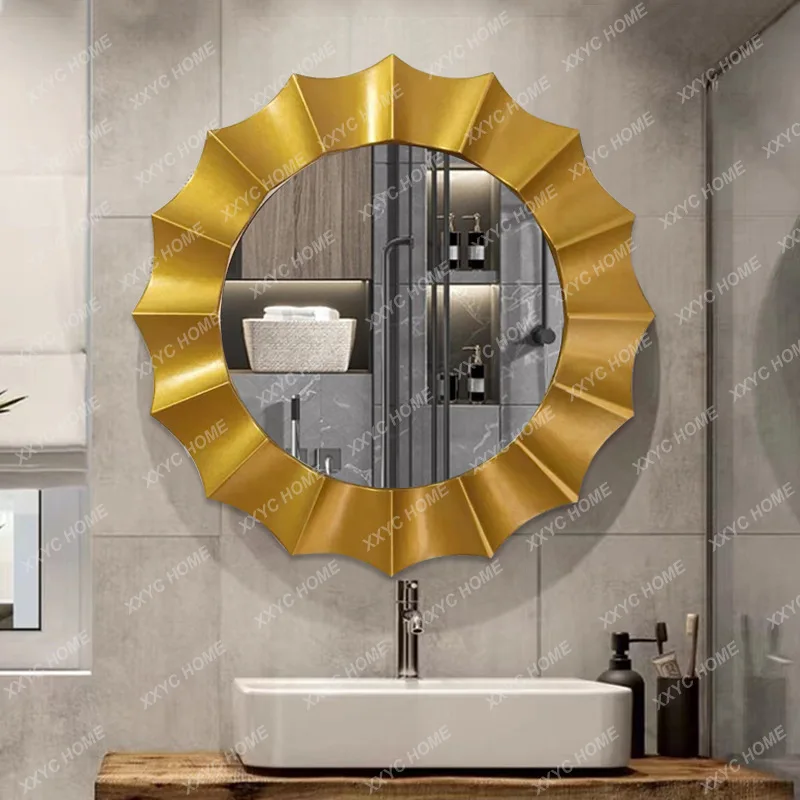 LX creative entrance wall-mounted mirror dining side living room background wall golden sunglasses
LX creative entrance wall-mounted mirror dining side living room background wall golden sunglasses