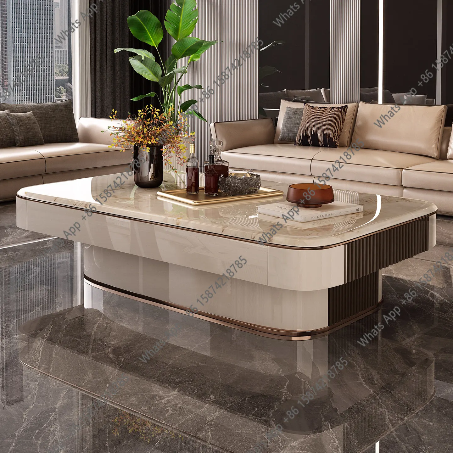 Modern coffee table light luxury high sense microcrystalline stone villa flat floor large apartment living room coffee table
Modern coffee table light luxury high sense microcrystalline stone villa flat floor large apartment living room coffee table