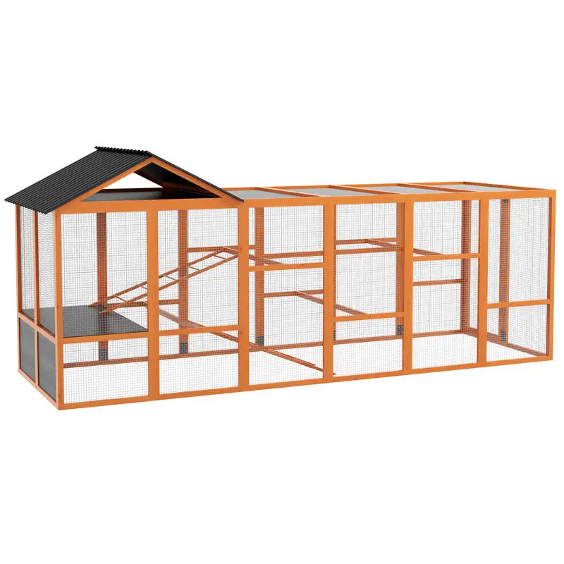 Wooden Chicken Coop Run for 6 - 10 Chickens, Hen House Add-On with Storage, Perches, 141.75" x 48" x 61", Orange
Wooden Chicken Coop Run for 6 - 10 Chickens, Hen House Add-On with Storage, Perches, 141.75" x 48" x 61", Orange