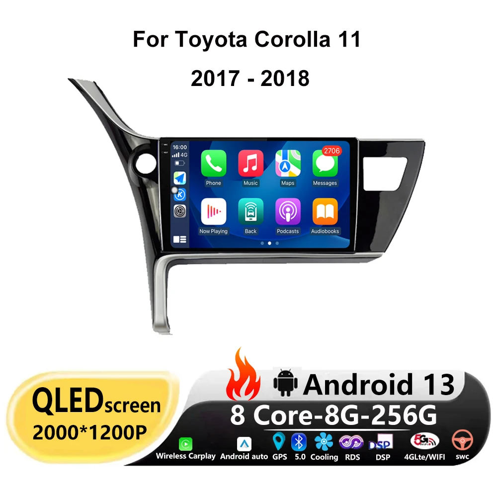 10" For Toyota Corolla 11 2017 - 2018 Android 13 Car Radio Video Player Multimedia WiFi Wireless Auto Head Unit 5G WIFI BT
10" For Toyota Corolla 11 2017 - 2018 Android 13 Car Radio Video Player Multimedia WiFi Wireless Auto Head Unit 5G WIFI BT