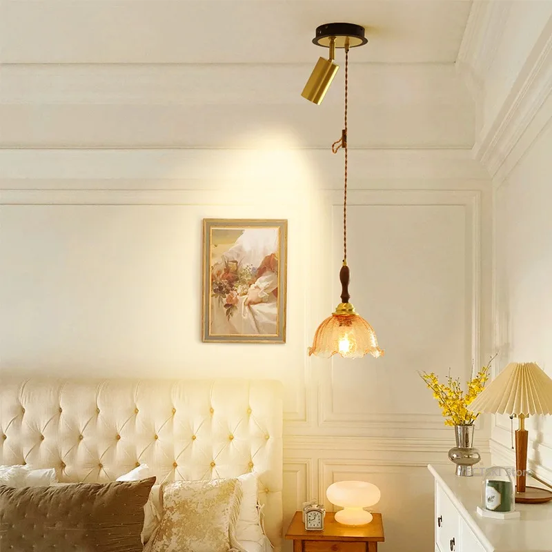 Bedroom bedside pendant light with spotlight, modern and simple single head minimalist room warm light
Bedroom bedside pendant light with spotlight, modern and simple single head minimalist room warm light