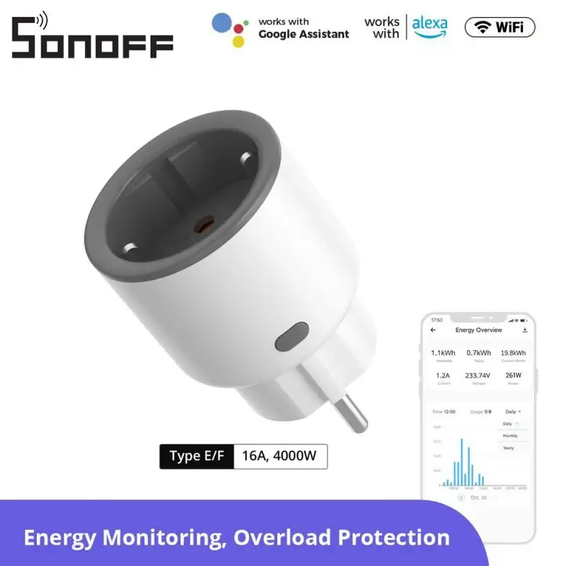 SONOFF IPlug S60 EU Wi-Fi Smart Socket Overload Protection Timer Smart Scene Remote Control Via EWeLink Alexa Google IFTTT
SONOFF IPlug S60 EU Wi-Fi Smart Socket Overload Protection Timer Smart Scene Remote Control Via EWeLink Alexa Google IFTTT