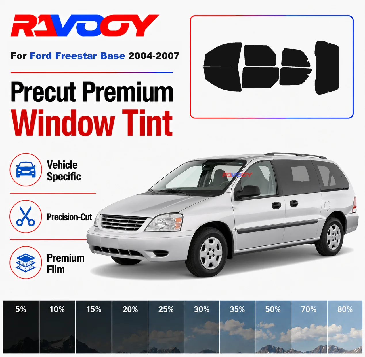 Premium Precut Window Tint Kit Front Rear Windows Rear Windshield For Ford Freestar Base 2004-2007 Car Solar Nano Ceramic Film
Premium Precut Window Tint Kit Front Rear Windows Rear Windshield For Ford Freestar Base 2004-2007 Car Solar Nano Ceramic Film