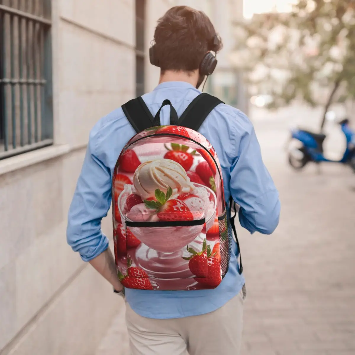 Strawberry Ice Cream Backpack Student BookBag Children School Bag Computer Shoulder Bags for Men Women
Strawberry Ice Cream Backpack Student BookBag Children School Bag Computer Shoulder Bags for Men Women