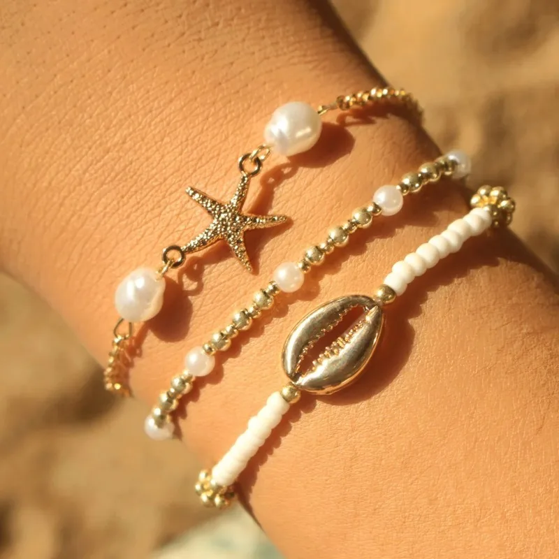 Summer Beach Bracelet Set for Women, Starfish Shell & Korean Rice Bead Boho Jewelry Adjustable for Daily Wear Party Gift
Summer Beach Bracelet Set for Women, Starfish Shell & Korean Rice Bead Boho Jewelry Adjustable for Daily Wear Party Gift