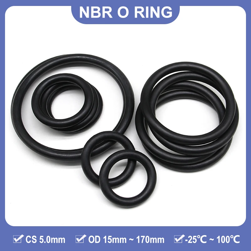5/10pcs Thickness CS 5mm OD 15mm ~ 170mm NBR O Ring Gasket Black Nitrile Rubber Round O Type Corrosion Oil Resist Sealing Washer
5/10pcs Thickness CS 5mm OD 15mm ~ 170mm NBR O Ring Gasket Black Nitrile Rubber Round O Type Corrosion Oil Resist Sealing Washer