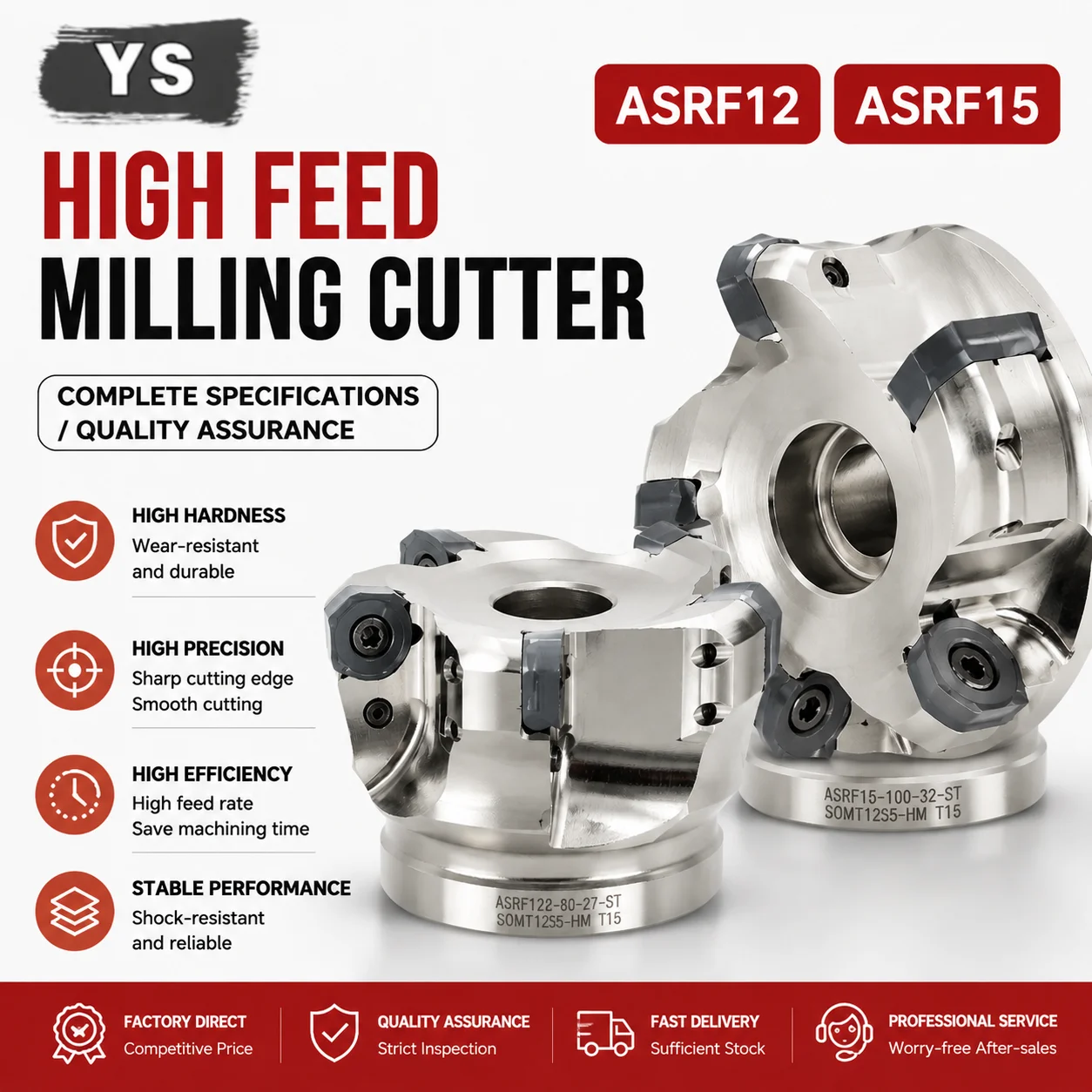 YS ASRF12 ASRF15 Face Milling Cutter Head ASR ASRF SDMT SDMT1205 SDMT1505 ,for FMB22 FMB Tool Holder Bracket Tool
YS ASRF12 ASRF15 Face Milling Cutter Head ASR ASRF SDMT SDMT1205 SDMT1505 ,for FMB22 FMB Tool Holder Bracket Tool