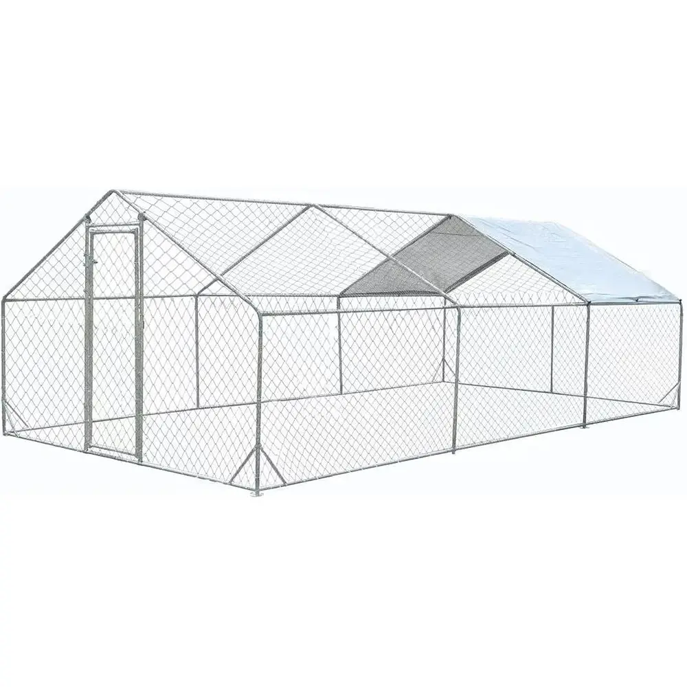 Large Walk-In Metal Chicken Coop with Waterproof & UV-Resistant Cover for Poultry and Small Animals
Large Walk-In Metal Chicken Coop with Waterproof & UV-Resistant Cover for Poultry and Small Animals