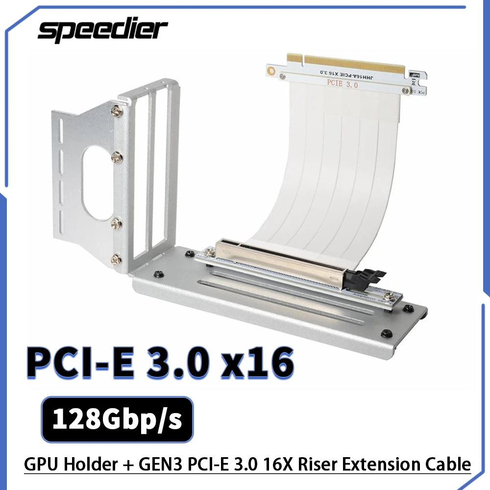 Вертикальный кронштейн для видеокарты Riser PCI-E, серебристо-белый + кабель расширения GEN3 PCI-E 3,0 16X, 10 ~ 100 см
Вертикальный кронштейн для видеокарты Riser PCI-E, серебристо-белый + кабель расширения GEN3 PCI-E 3,0 16X, 10 ~ 100 см