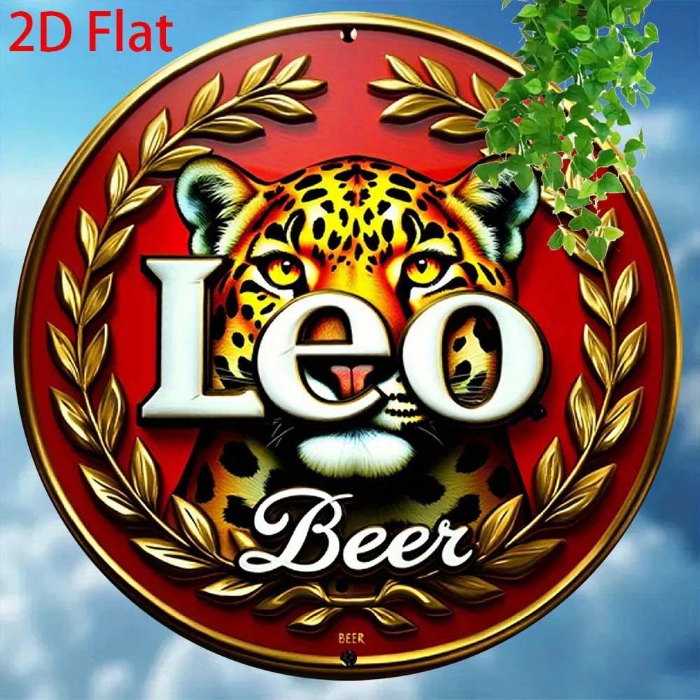 2D Flat, 1pc Retro Round Aluminum Sign - 20x20cm Wall Hanging Decorative Plaque with "LEO BEER" Design, Vintage Style
2D Flat, 1pc Retro Round Aluminum Sign - 20x20cm Wall Hanging Decorative Plaque with "LEO BEER" Design, Vintage Style