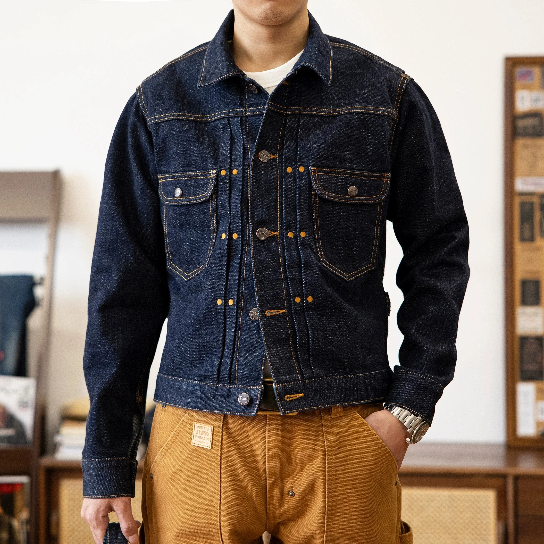 11MJ-0001 Big Size 18oz High Quality Cotton Denim Jacket Casual Stylish Raw Unwashed Coat
11MJ-0001 Big Size 18oz High Quality Cotton Denim Jacket Casual Stylish Raw Unwashed Coat