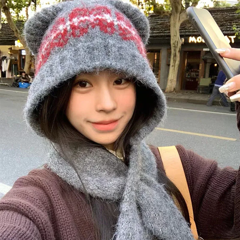 Вязаный шарф с милым медведем, зимняя теплая шапка для защиты ушей, Балаклава, головной убор, шерстяной шейный платок для женщин и девочек, шапочки с капюшоном
Вязаный шарф с милым медведем, зимняя теплая шапка для защиты ушей, Балаклава, головной убор, шерстяной шейный платок для женщин и девочек, шапочки с капюшоном