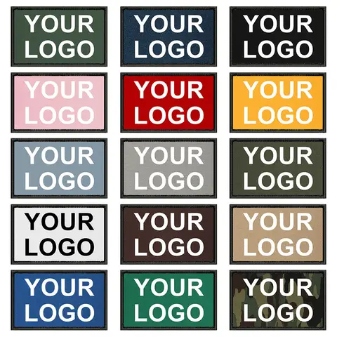 Custom Brand Logo Name Patches On Clothes Customized Tactical Stripes Badge With Hook Loop Printed Patch For Clothing Bags