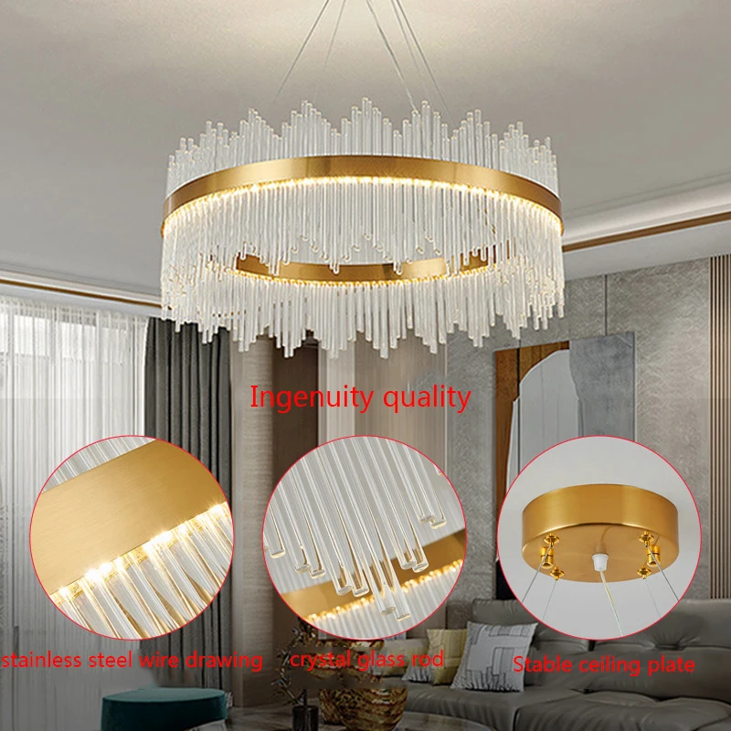 Light Luxury Crystal Chandelier Living Room Lamp Modern Minimalist Nordic Dining Room Bedroom Room Lighting Creative Ring Lamps
Light Luxury Crystal Chandelier Living Room Lamp Modern Minimalist Nordic Dining Room Bedroom Room Lighting Creative Ring Lamps